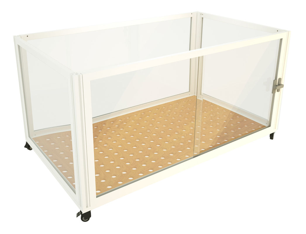 Cage d'entraînement pour animaux de compagnie blancs Cage de chien en métal avec 4 roues portes coulissantes Conception portable